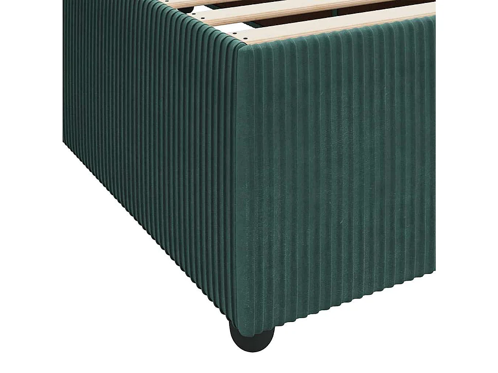Cadre de lit avec matelas Vert foncé 160 x 200 cm Velours