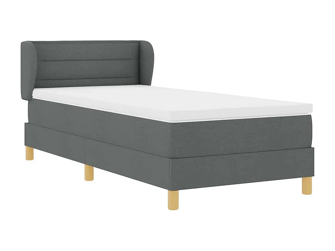 Cama con somier y colchón Crema 90x200 cm Fabric Gris oscuro