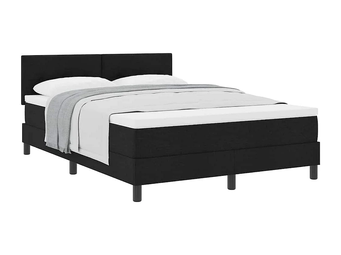 Cadre de lit avec matelas avec matelas Noir 140 x 200 cm tissu