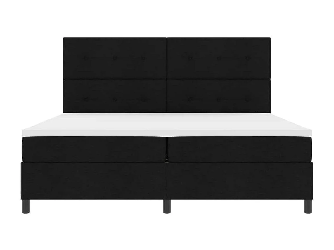 Cama tipo Box Spring con colchón Negro 200 x 200 cm tela