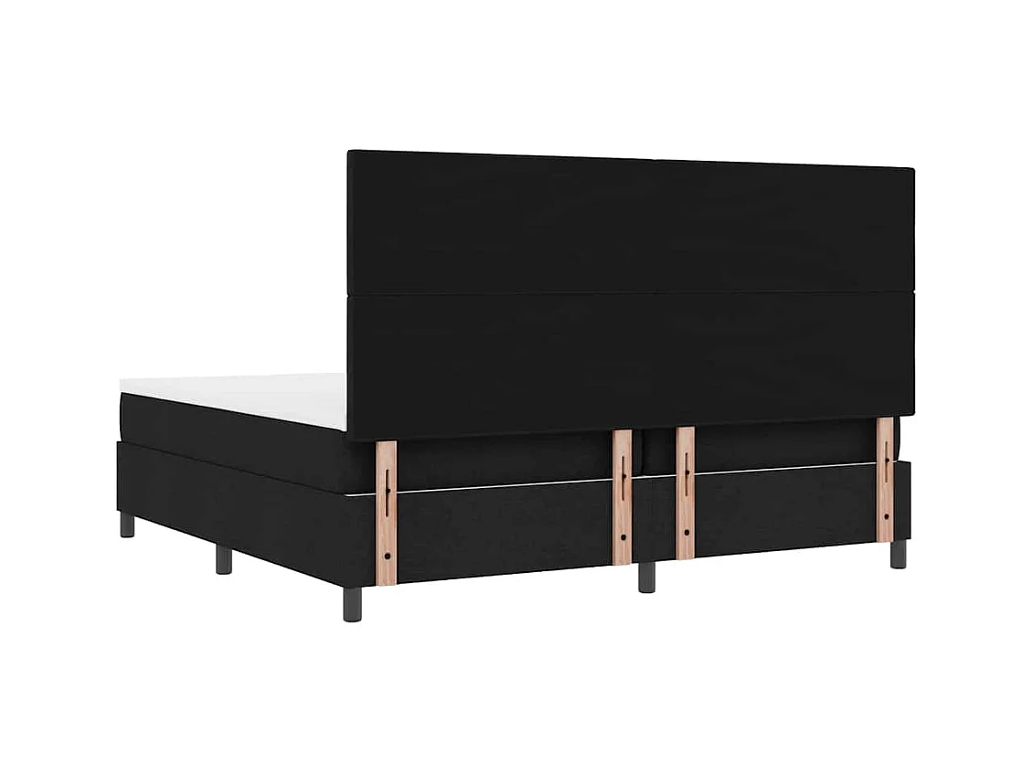 Cadre de lit avec matelas Noir 200 x 200 cm tissu
