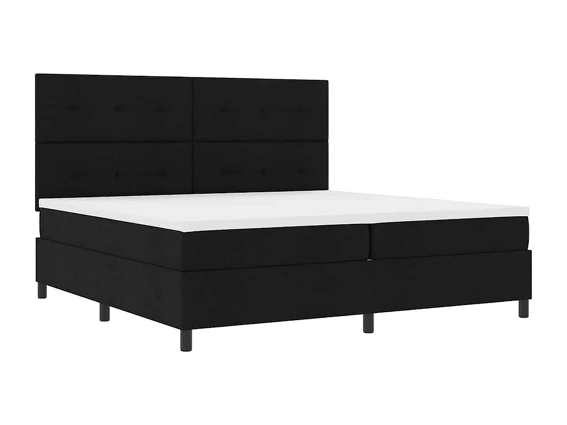 Cadre de lit avec matelas Noir 200 x 200 cm tissu
