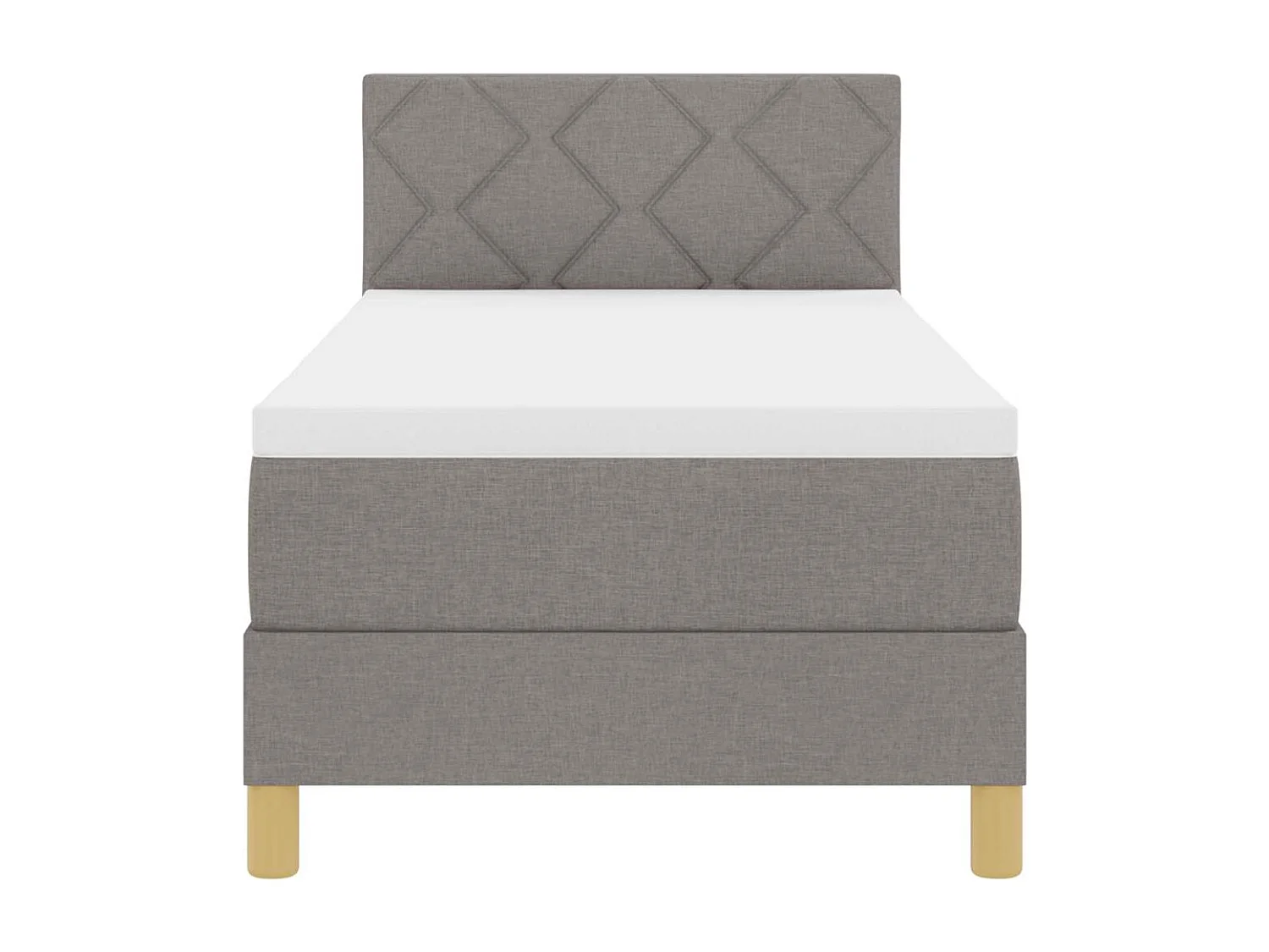 Cama tipo Box Spring con colchón Taupé 80 x 200 cm tela