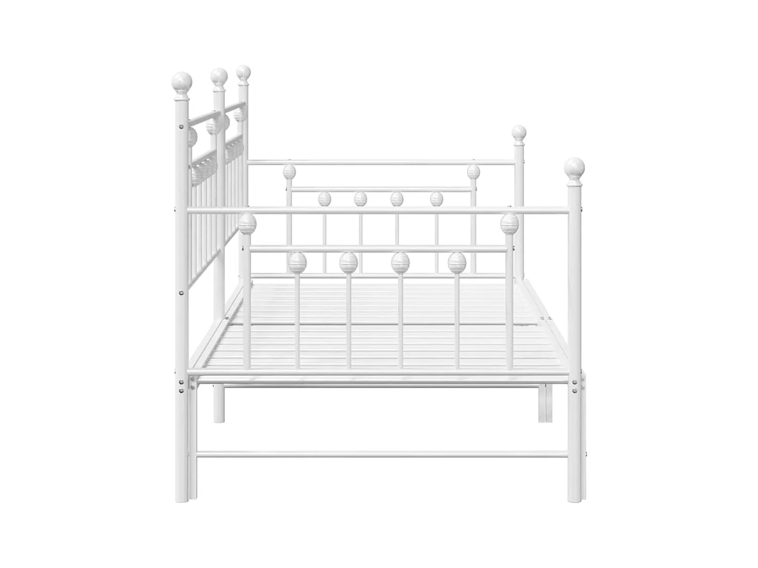 Cadre de lit de jour avec tête de lit Blanc 100 x 190 cm Acier