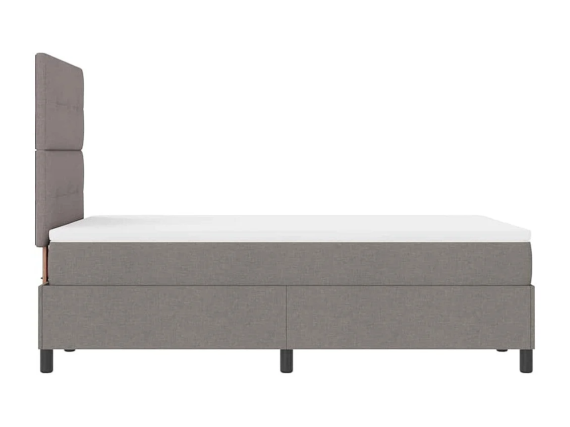 Cama tipo Box Spring con colchón Taupé 120 x 200 cm tela