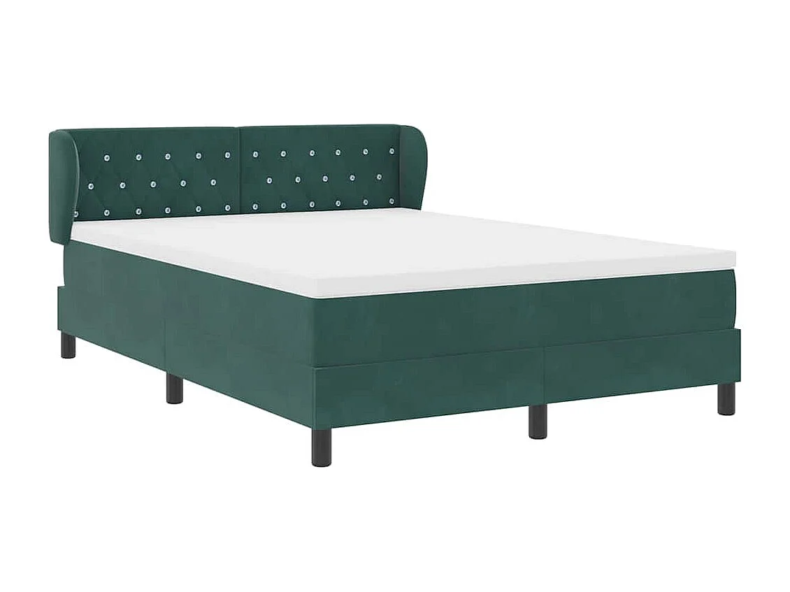 Cadre de lit avec matelas gris foncé 80x200 cm en velours