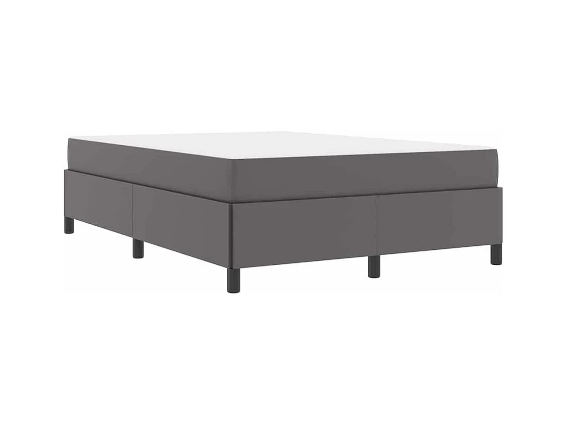 Cadre de lit avec matelas Gris 140 x 190 cm Faux cuir