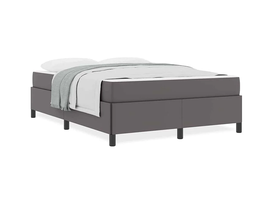 Cadre de lit avec matelas Gris 140 x 190 cm Faux cuir