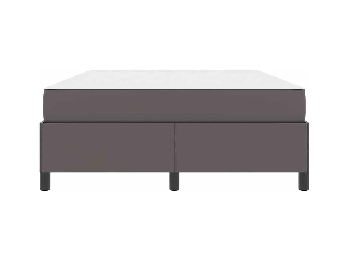 Cadre de lit avec matelas Gris 140 x 190 cm Faux cuir