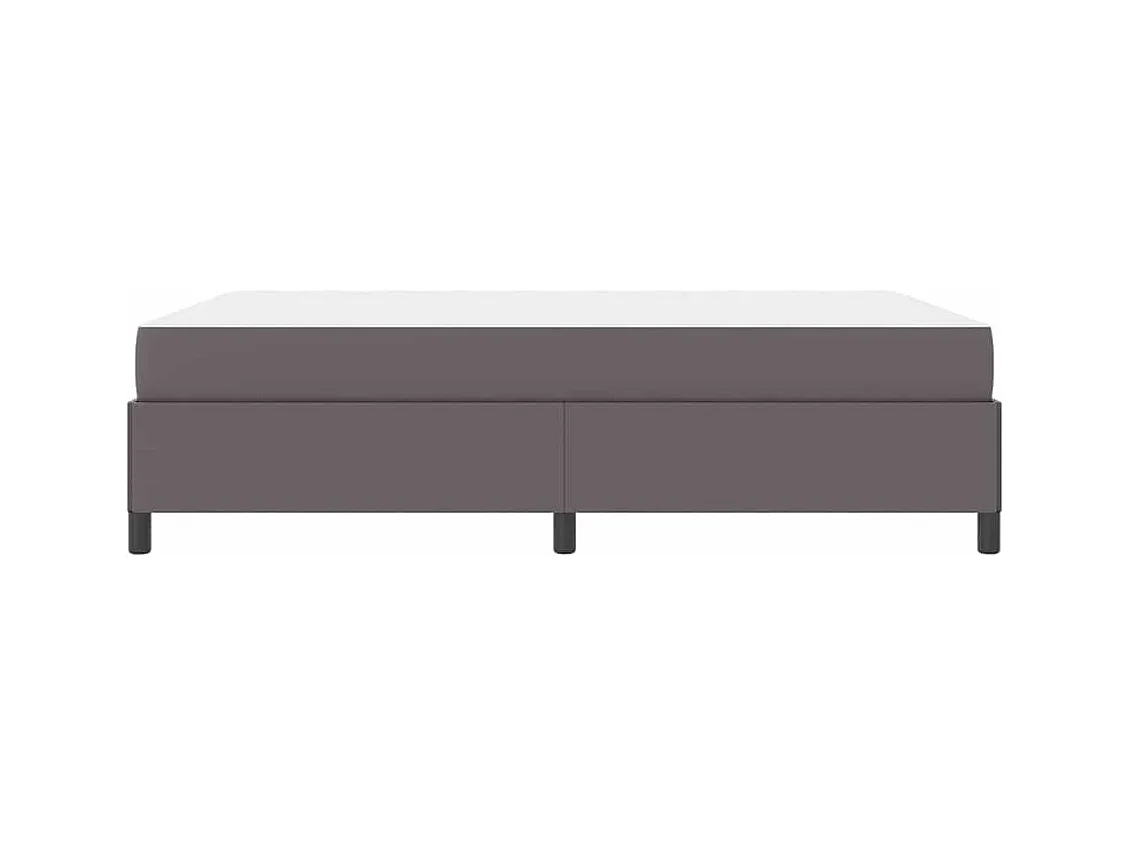 Cadre de lit avec matelas Gris 140 x 190 cm Faux cuir