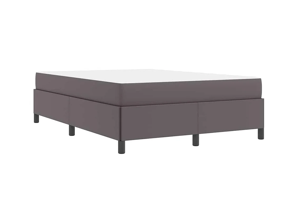 Cadre de lit avec matelas Gris 140 x 190 cm Faux cuir