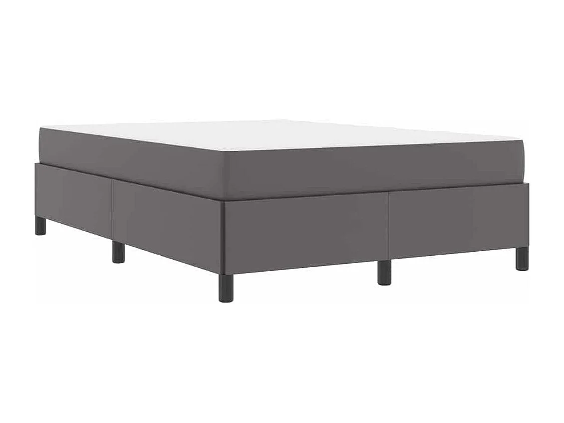 Cadre de lit avec matelas Gris 140 x 190 cm Faux cuir