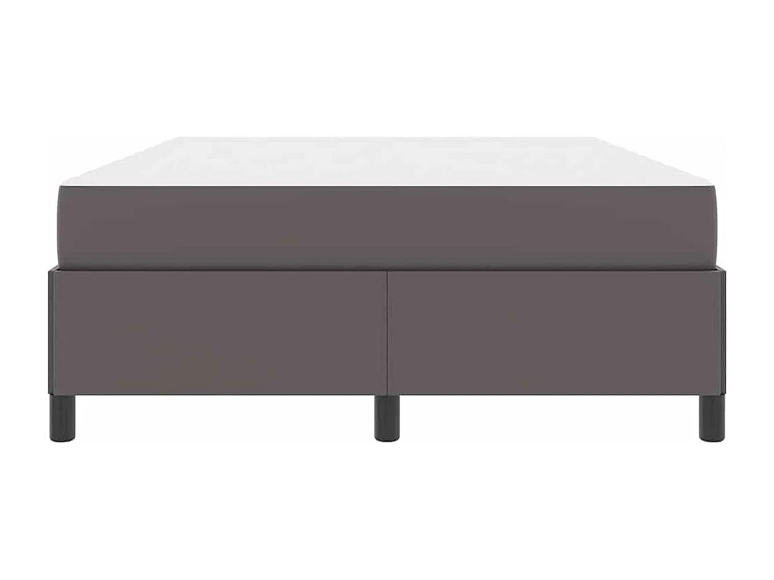 Cadre de lit avec matelas Gris 140 x 190 cm Faux cuir