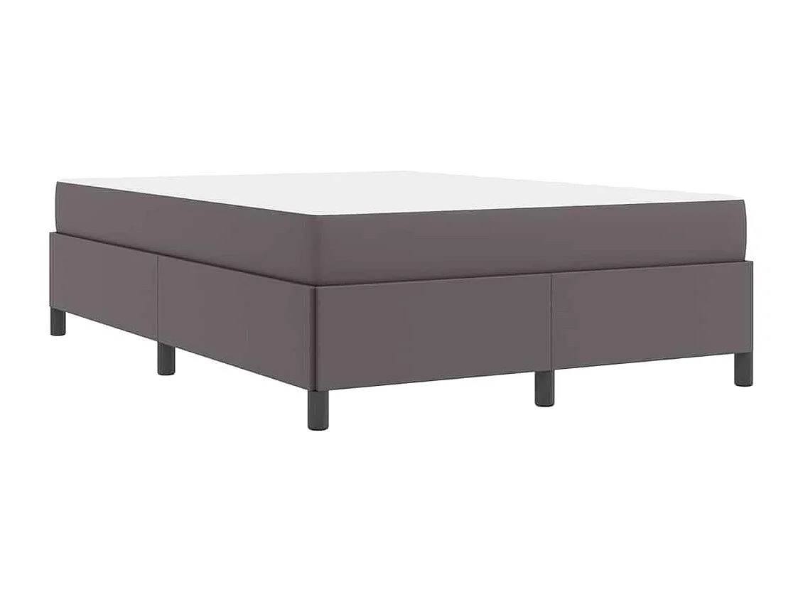 Cadre de lit avec matelas Gris 140 x 190 cm Faux cuir
