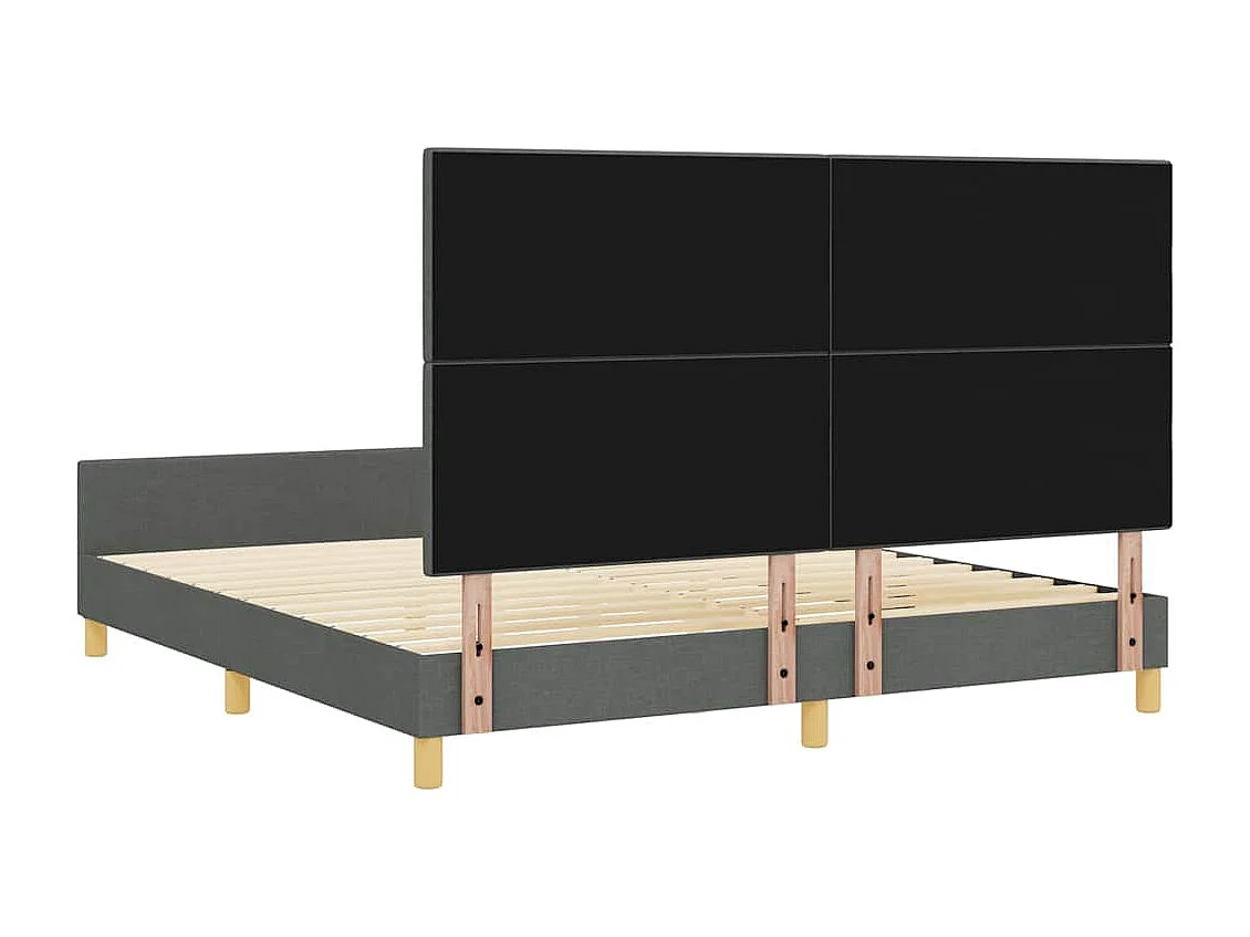 Cadre de lit avec tête de lit Gris foncé 180 x 200 cm tissu