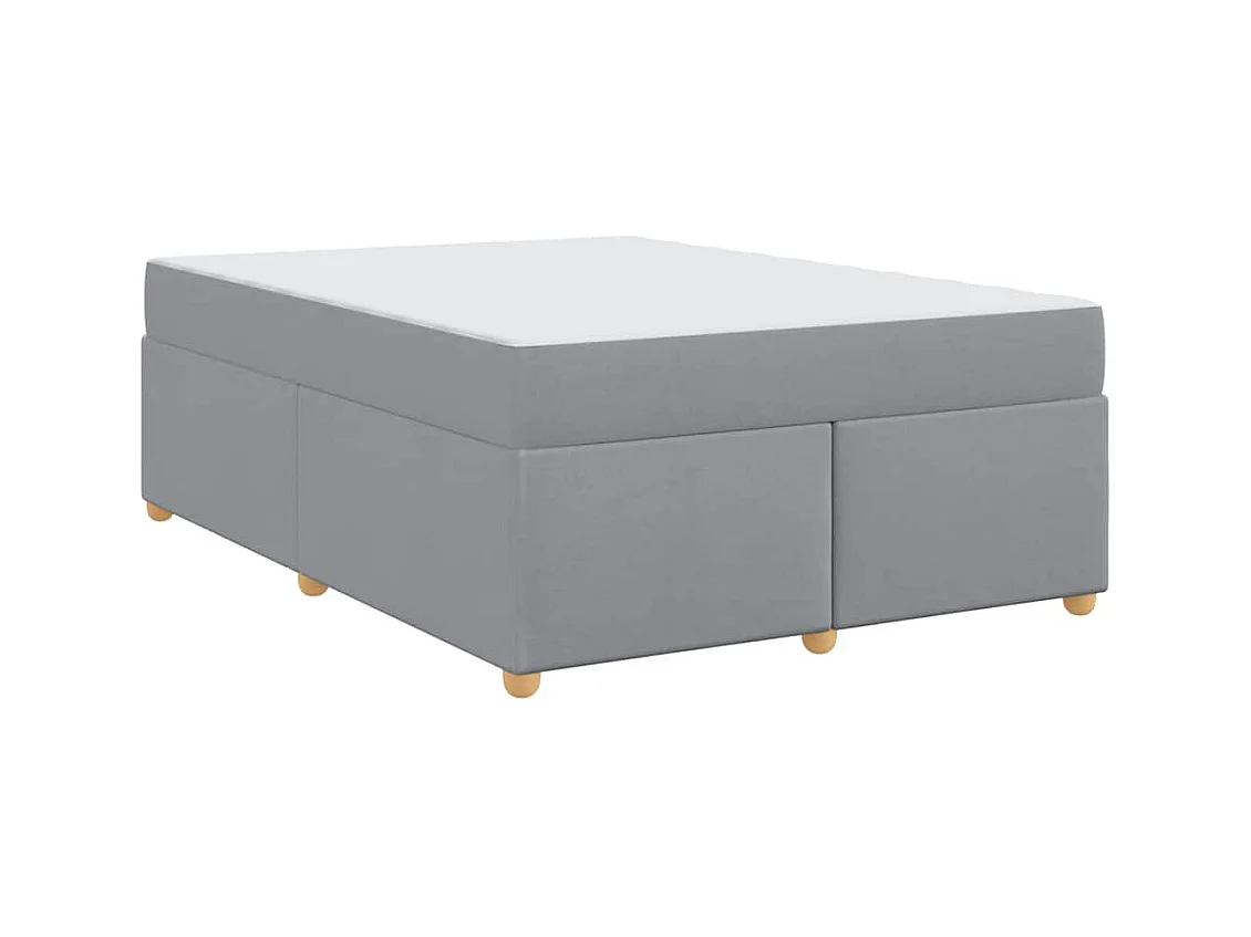 Cadre de lit avec matelas Gris clair 140 x 200 cm tissu