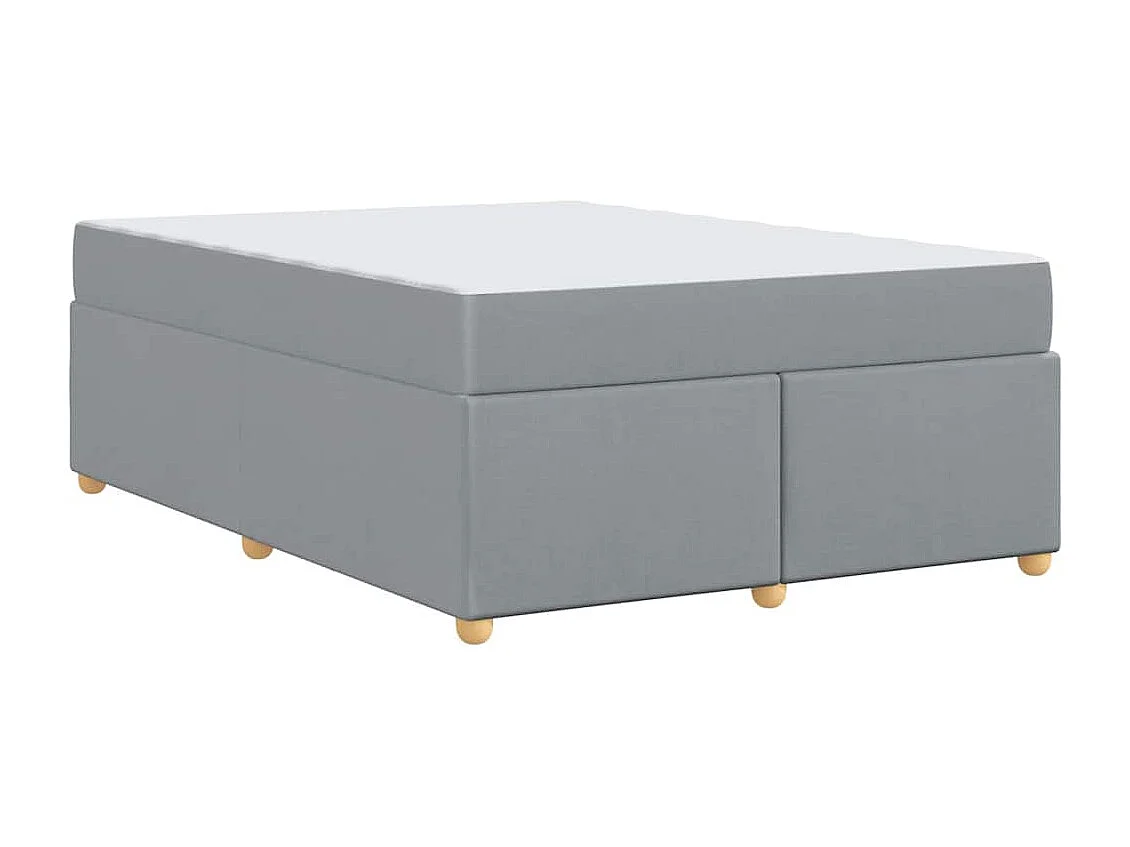 Cadre de lit avec matelas Gris clair 140 x 200 cm tissu