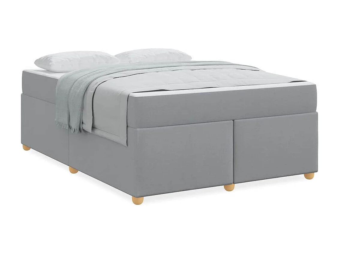 Cadre de lit avec matelas Gris clair 140 x 200 cm tissu