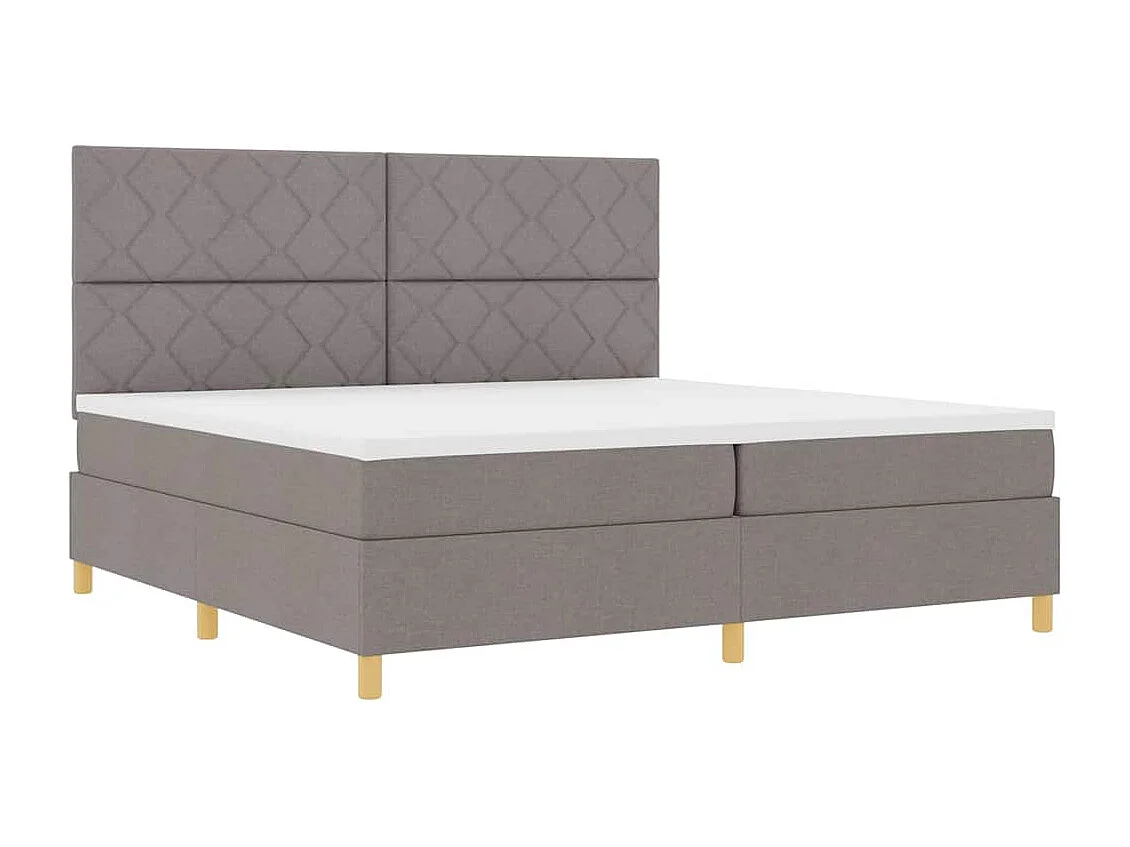 Cadre de lit avec matelas Taupe 200 x 200 cm tissu