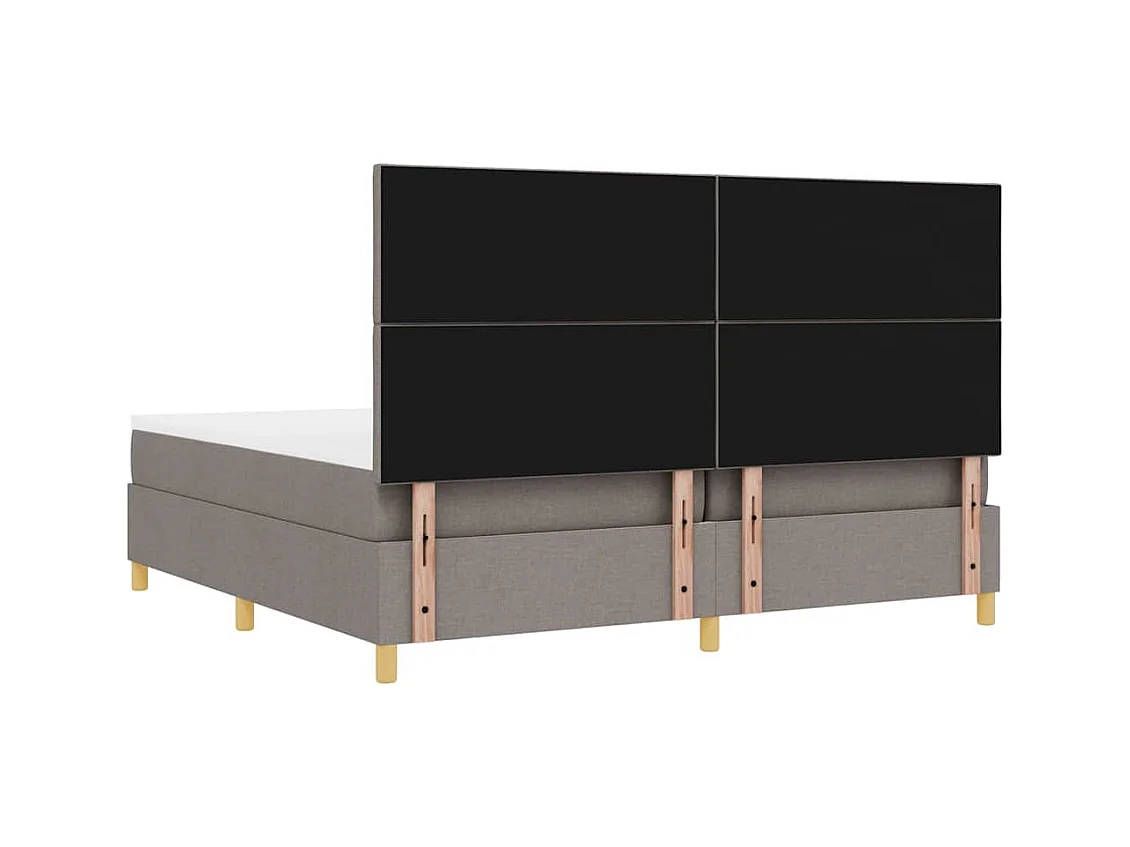 Cadre de lit avec matelas Taupe 200 x 200 cm tissu