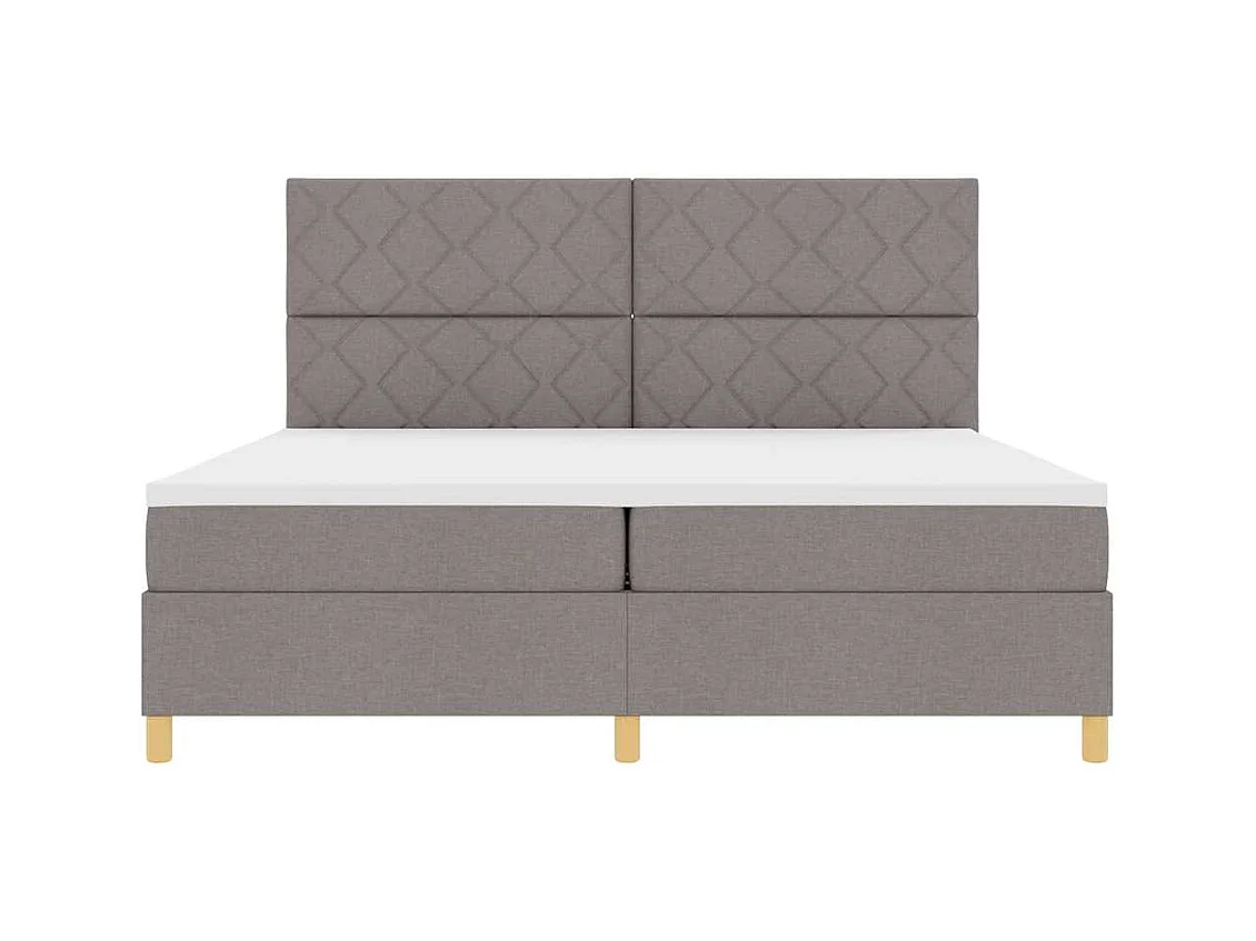 Cadre de lit avec matelas Taupe 200 x 200 cm tissu
