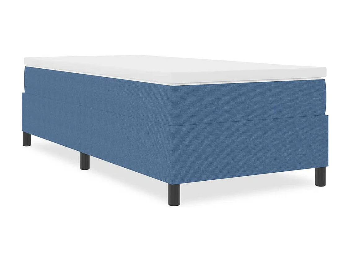 Cama tipo Box Spring Azul 90 x 190 cm Telas de pana