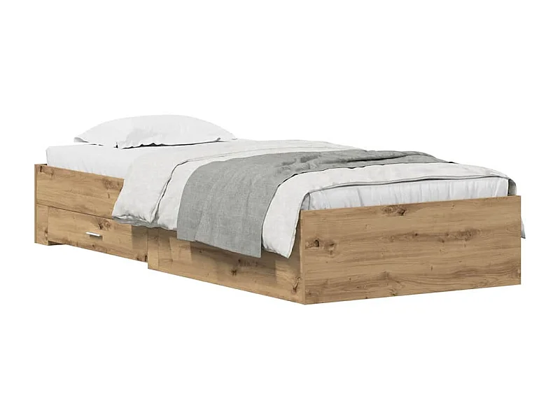 Estrutura de Cama com Gavetas carvalho artisiano 90 x 190 cm