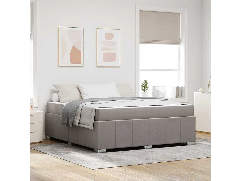 Bedframe met matras Taupe 180 x 200 cm Stof