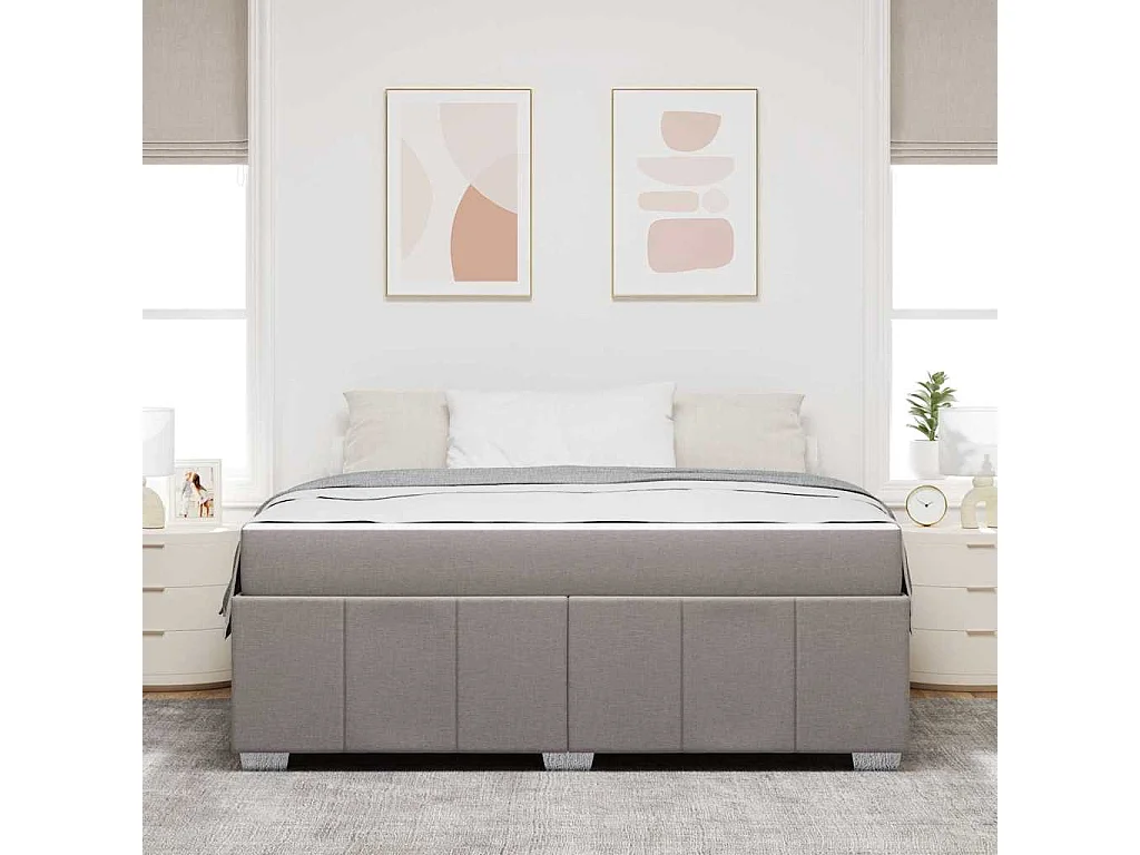 Bedframe met matras Taupe 180 x 200 cm Stof