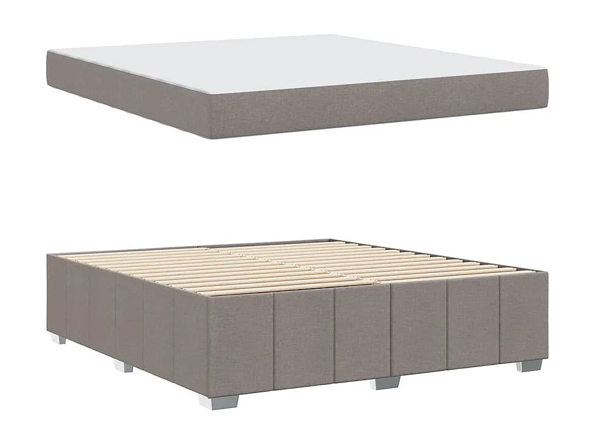 Bedframe met matras Taupe 180 x 200 cm Stof