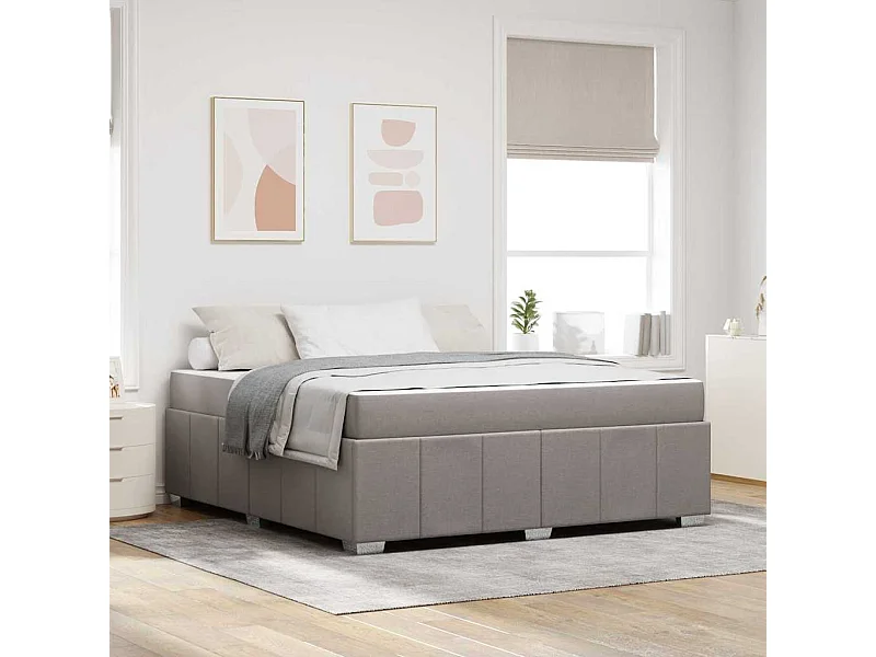 Estructura de cama con colchón Taupé 180 x 200 cm tela