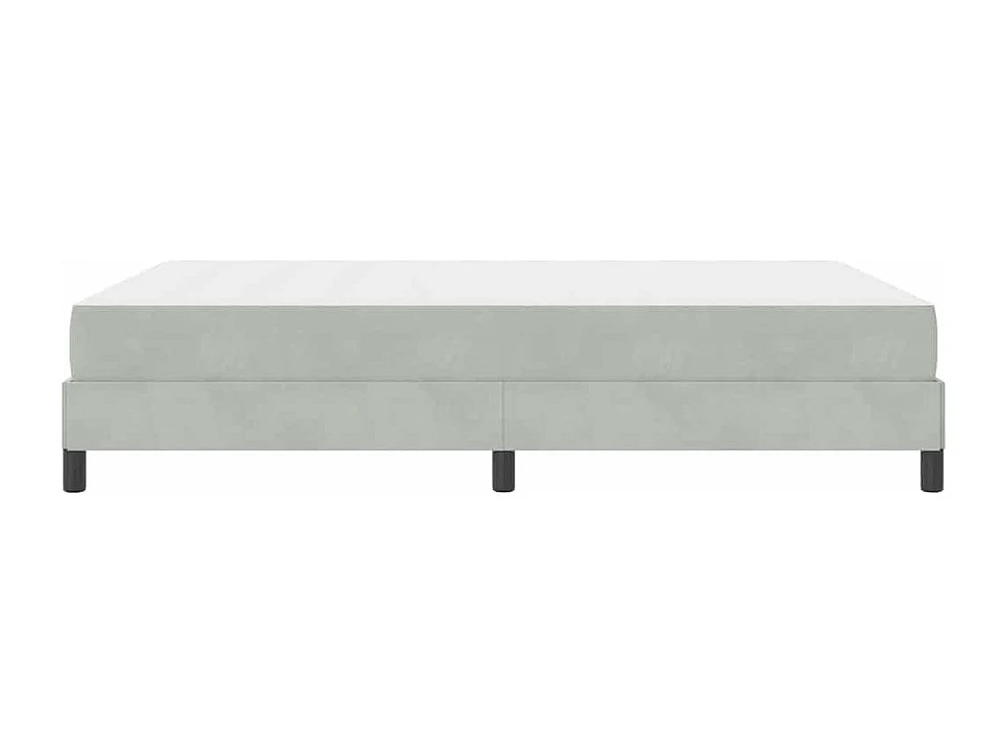 Cadre de lit avec matelas Gris clair 160 x 200 cm Velours