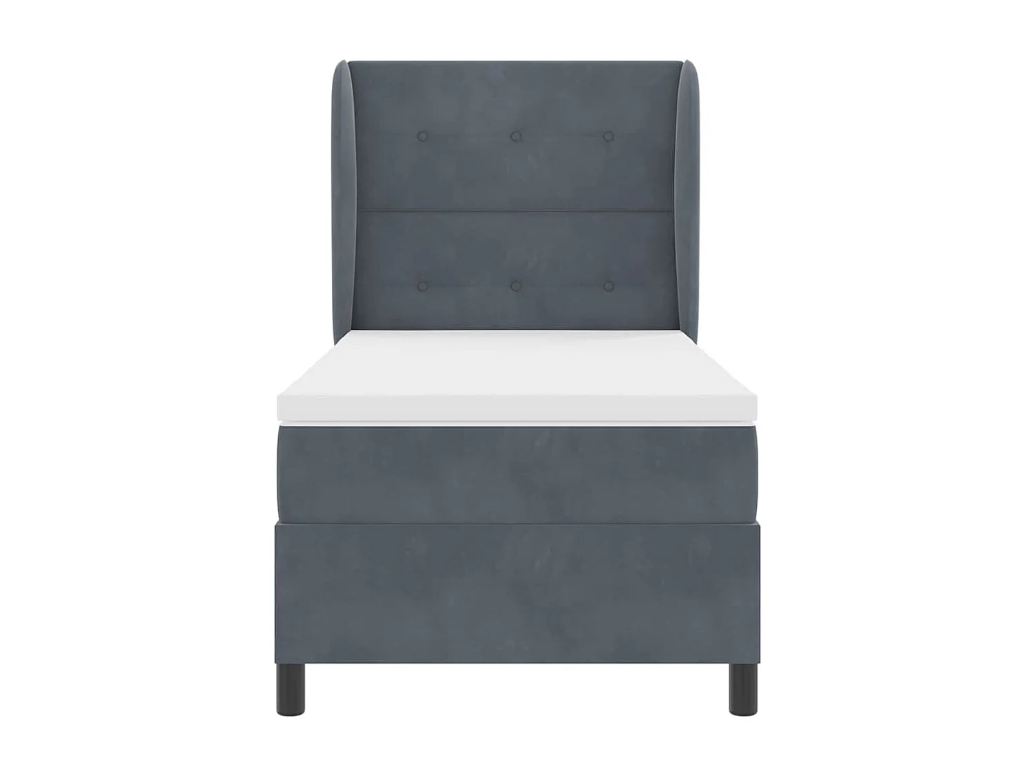 Cama tipo Box Spring Gris oscuro 100 x 200 cm Terciopelo