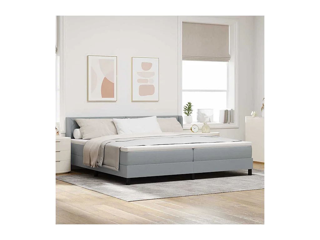 Cama box spring com colchão Cinzento-claro 200 x 200 cm