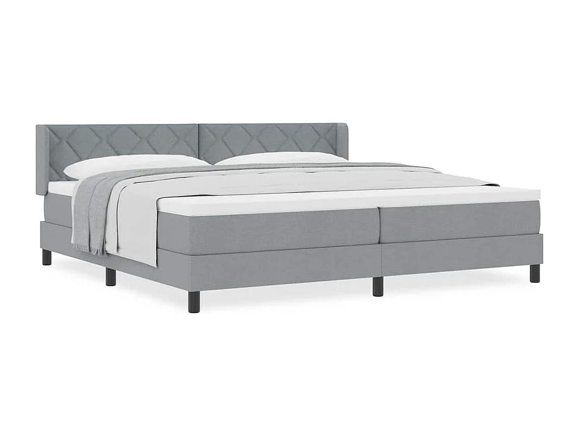 Cadre de lit avec matelas avec matelas Gris clair 200 x 200 cm