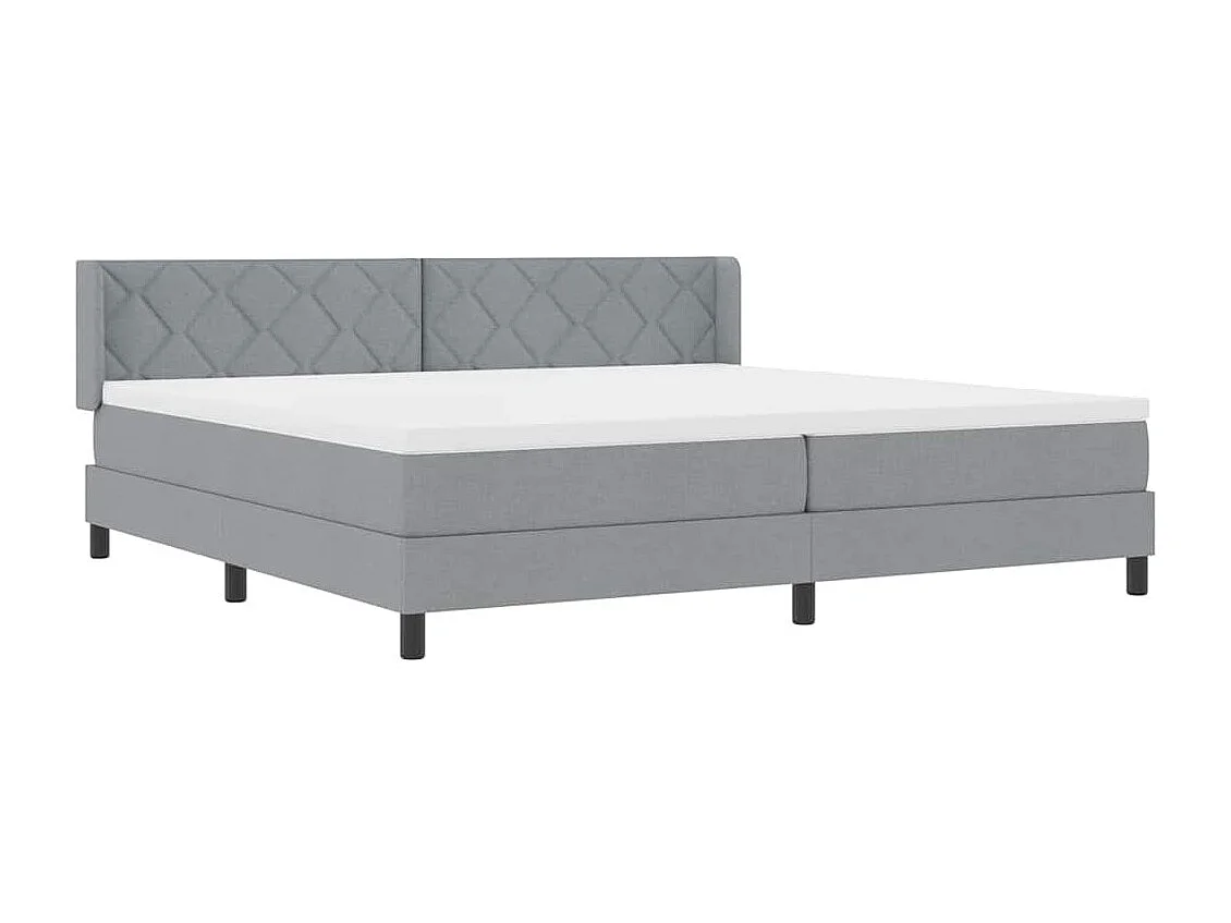 Cadre de lit avec matelas avec matelas Gris clair 200 x 200 cm