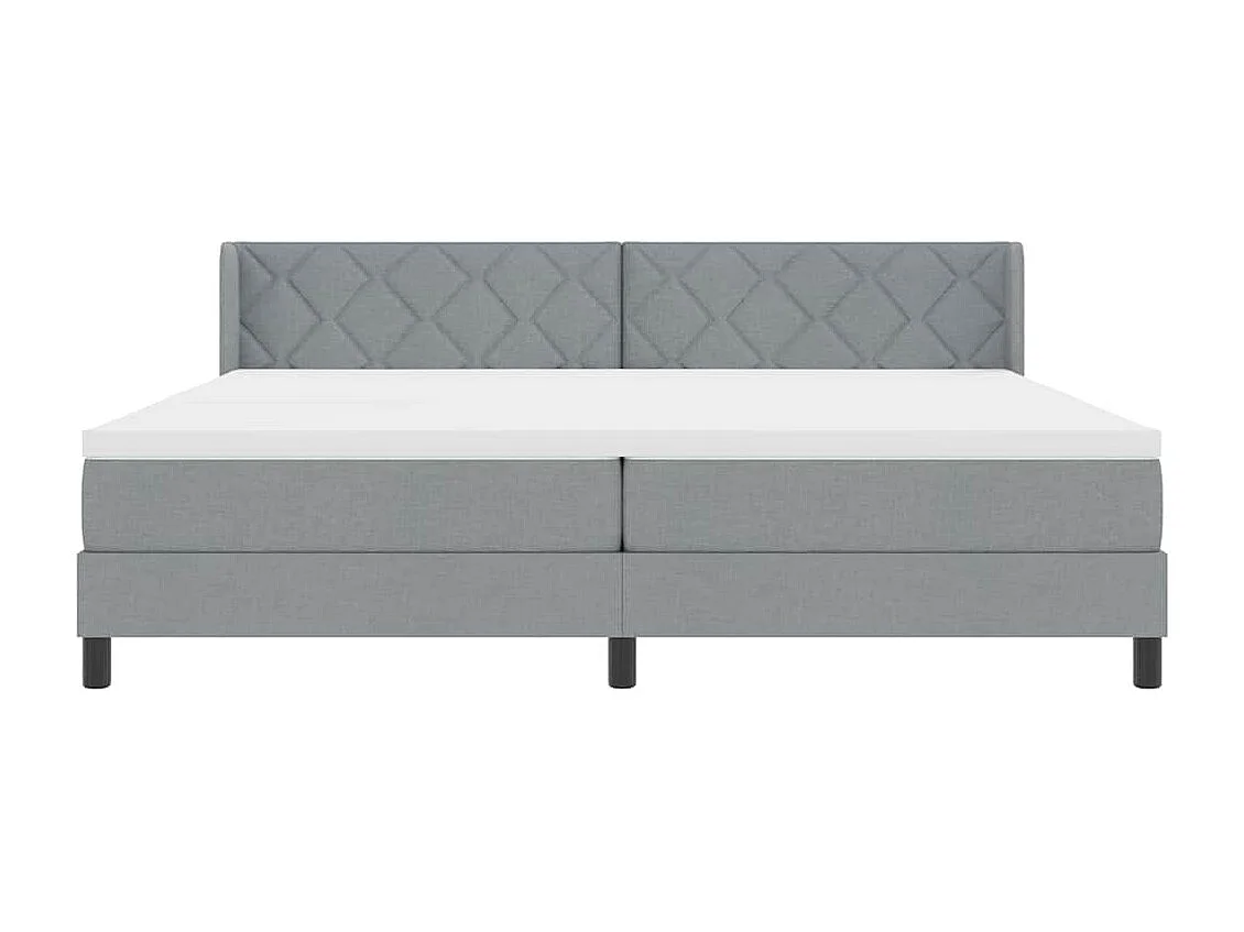 Cadre de lit avec matelas avec matelas Gris clair 200 x 200 cm