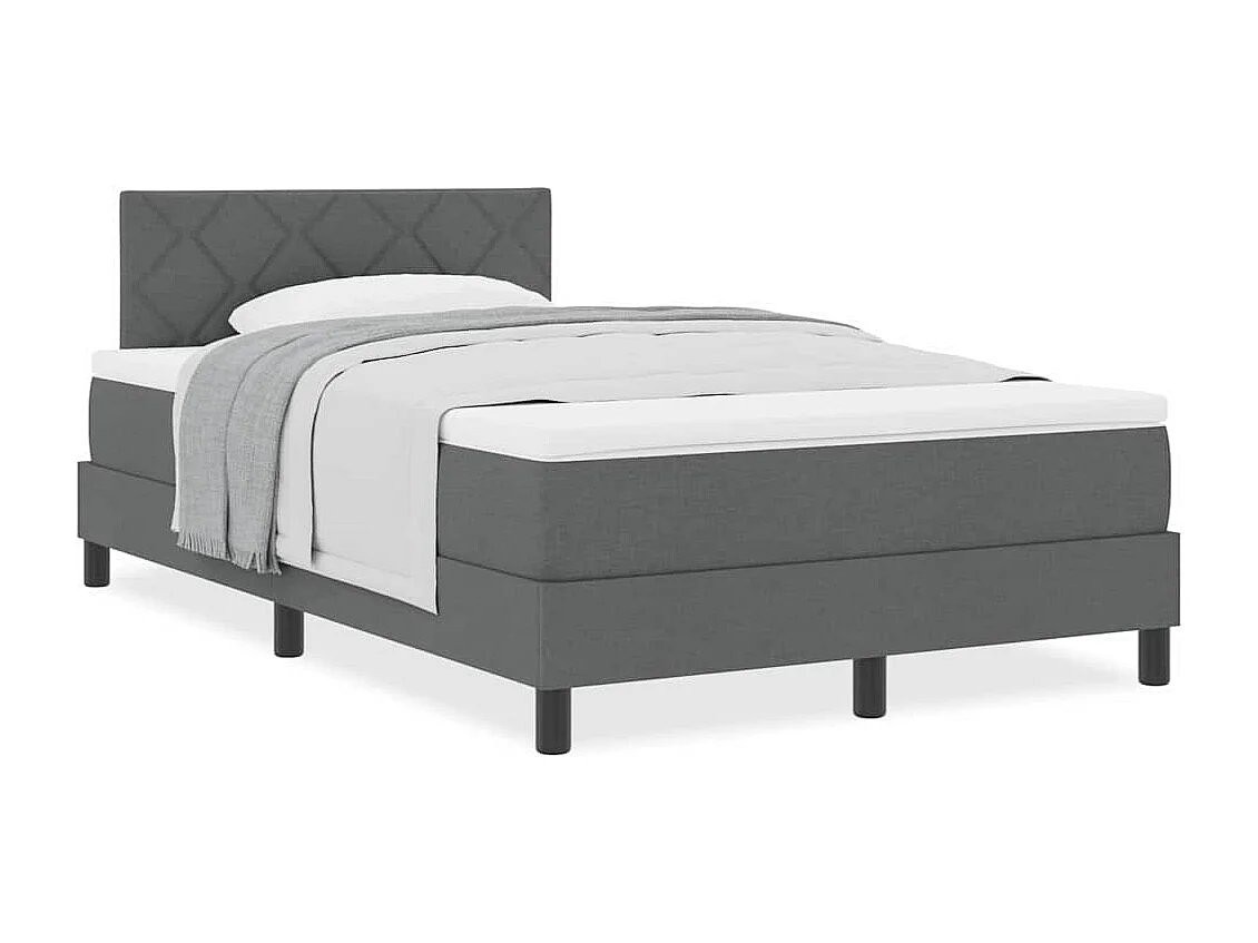 Cama box spring com colchão Cinzento escuro 120 x 190 cm tecido