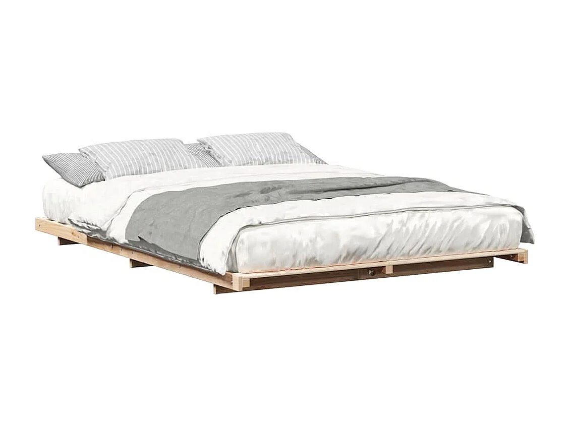 Estructura de cama Marrón 160 x 220 cm Madera maciza de pino