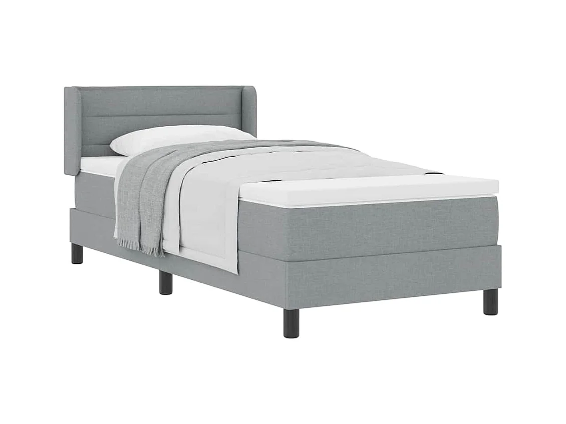 Cadre de lit avec matelas avec matelas Gris clair 90 x 190 cm