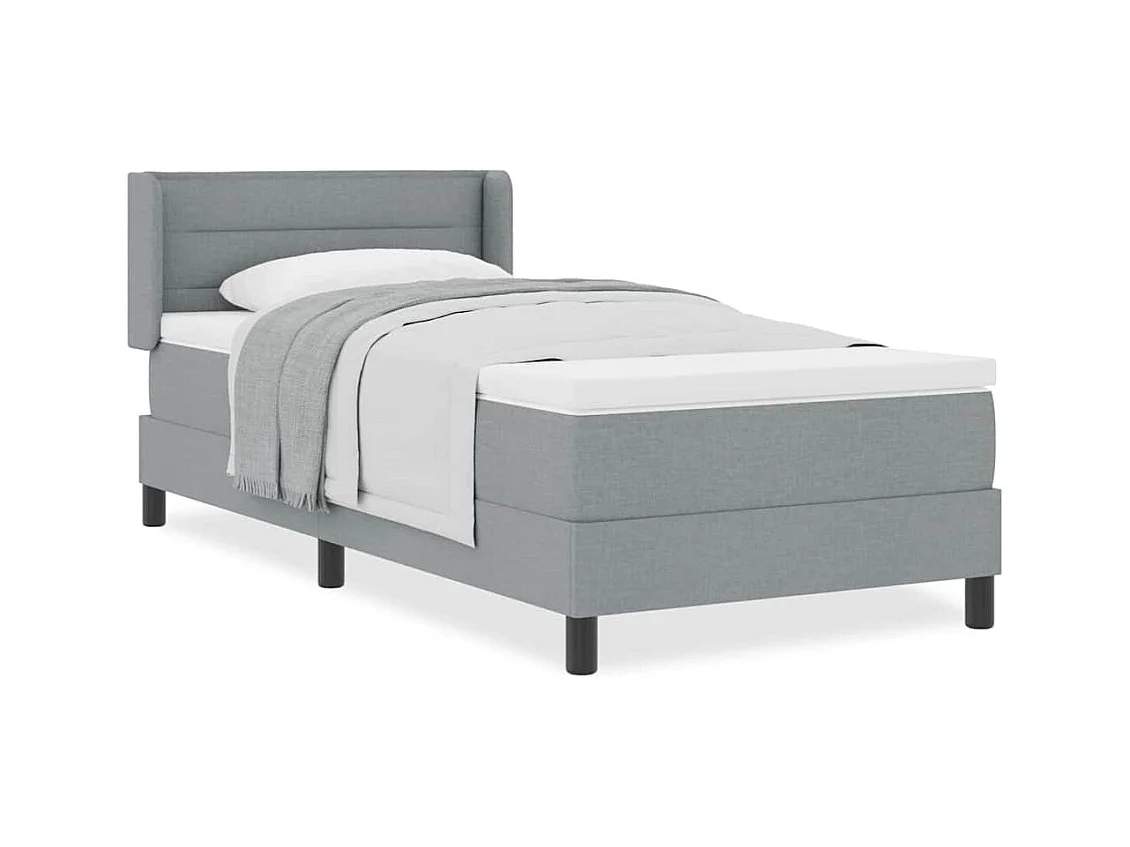 Cadre de lit avec matelas avec matelas Gris clair 90 x 190 cm