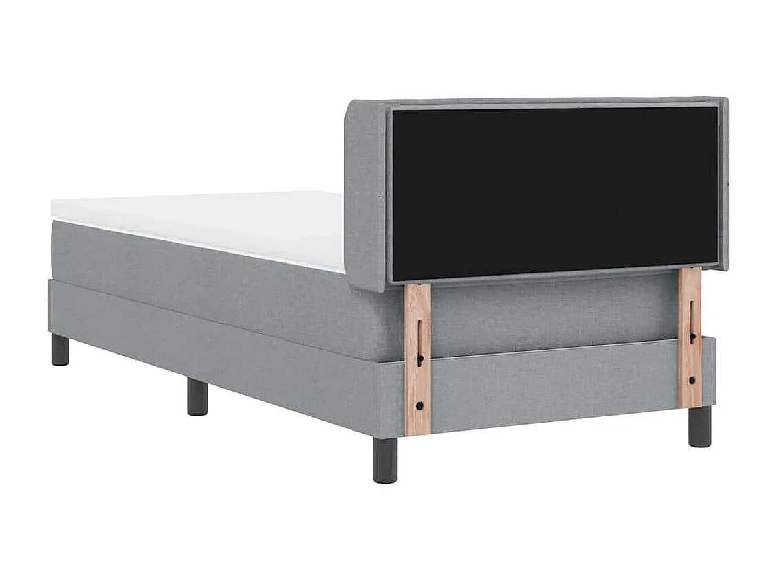Cadre de lit avec matelas avec matelas Gris clair 90 x 190 cm