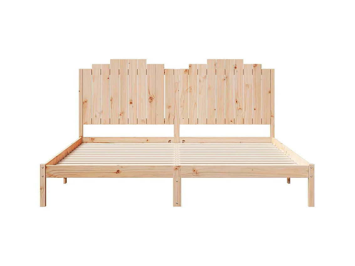 Cadre de lit extra long sans matelas 200x220 cm bois massif