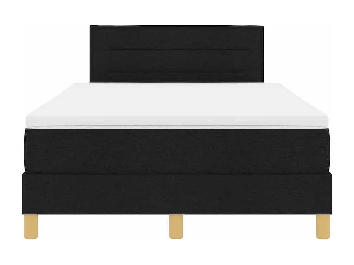 Cadre de lit avec matelas Noir 120 x 200 cm tissu
