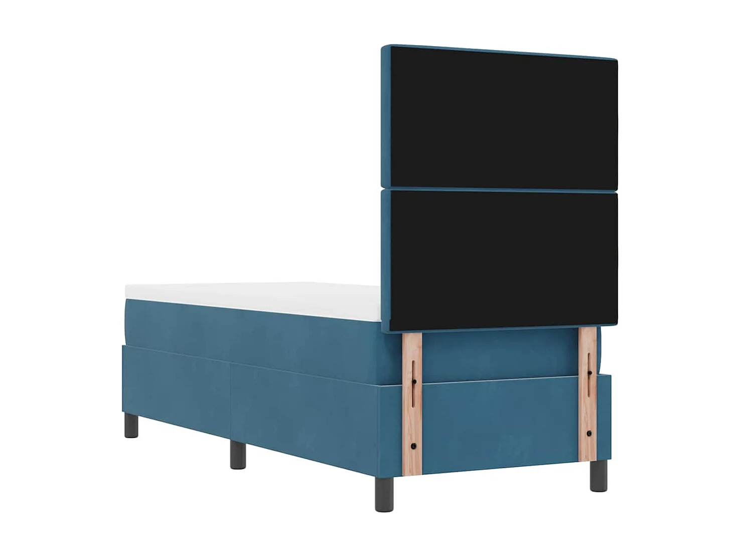 Cama Box com colchão Azul escuro 80 x 200 cm Veludo