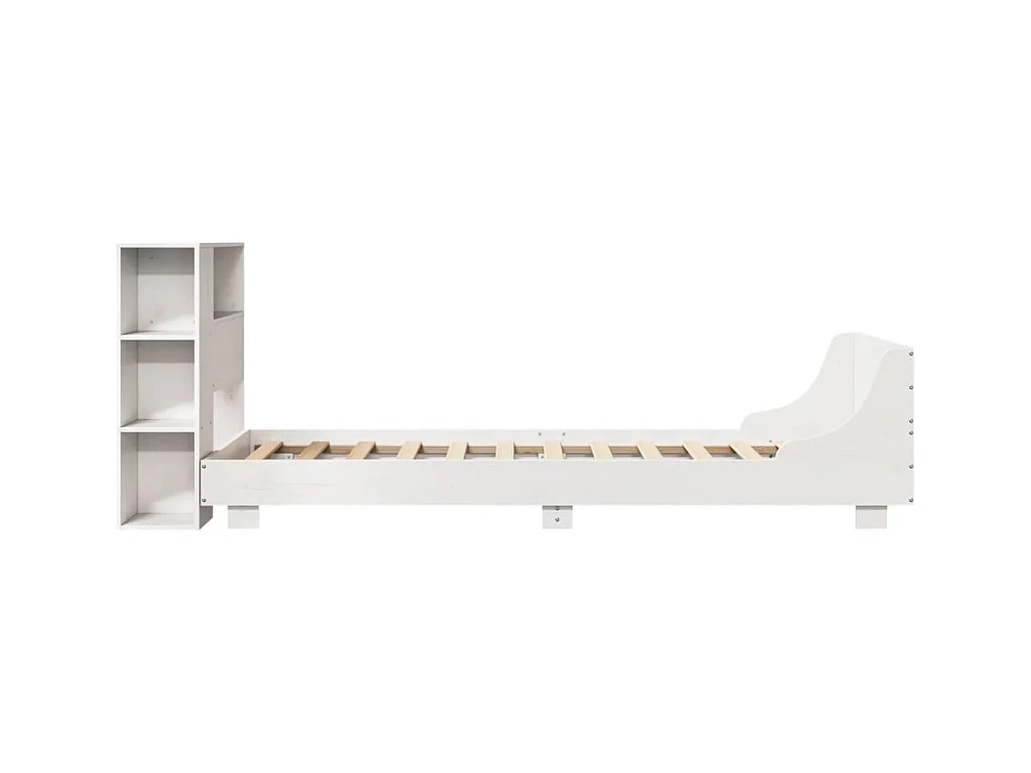 Cama sem colchão 90x200 cm madeira de pinho maciça branco