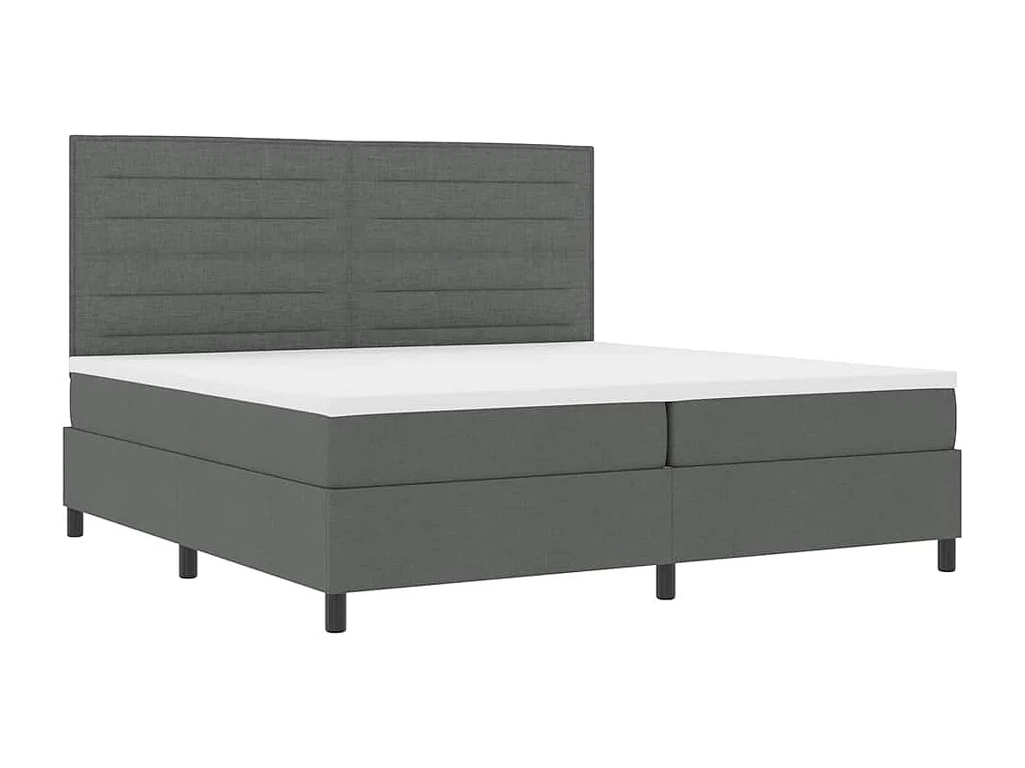 Cama tipo Box Spring con colchón Gris oscuro 200 x 200 cm tela