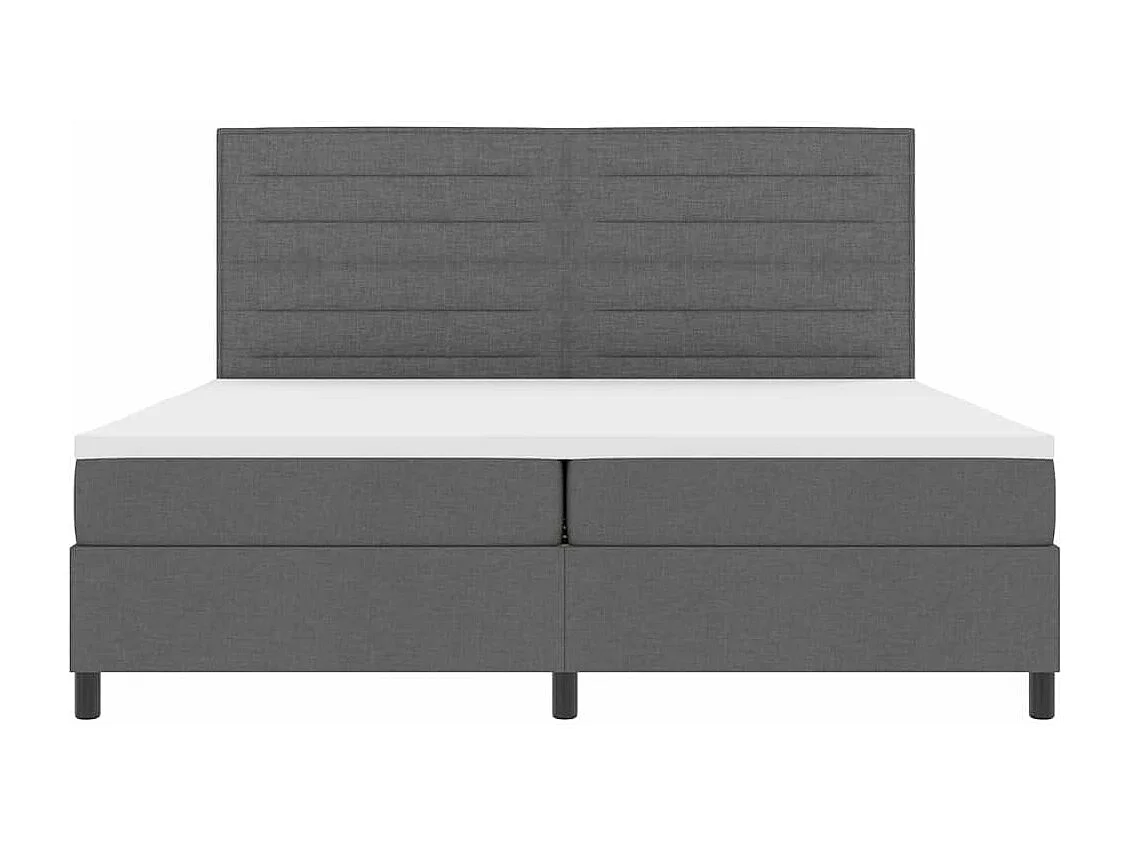 Cama tipo Box Spring con colchón Gris oscuro 200 x 200 cm tela