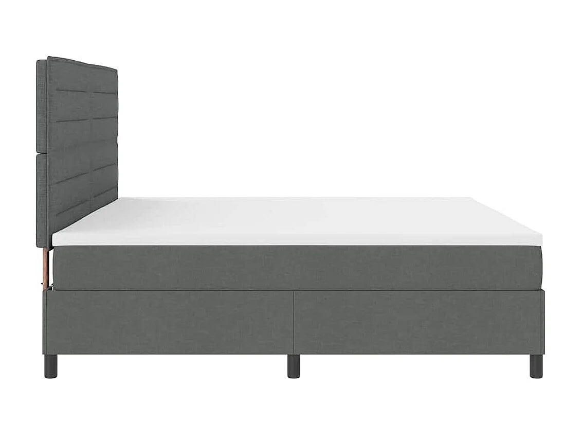 Cama tipo Box Spring con colchón Gris oscuro 200 x 200 cm tela