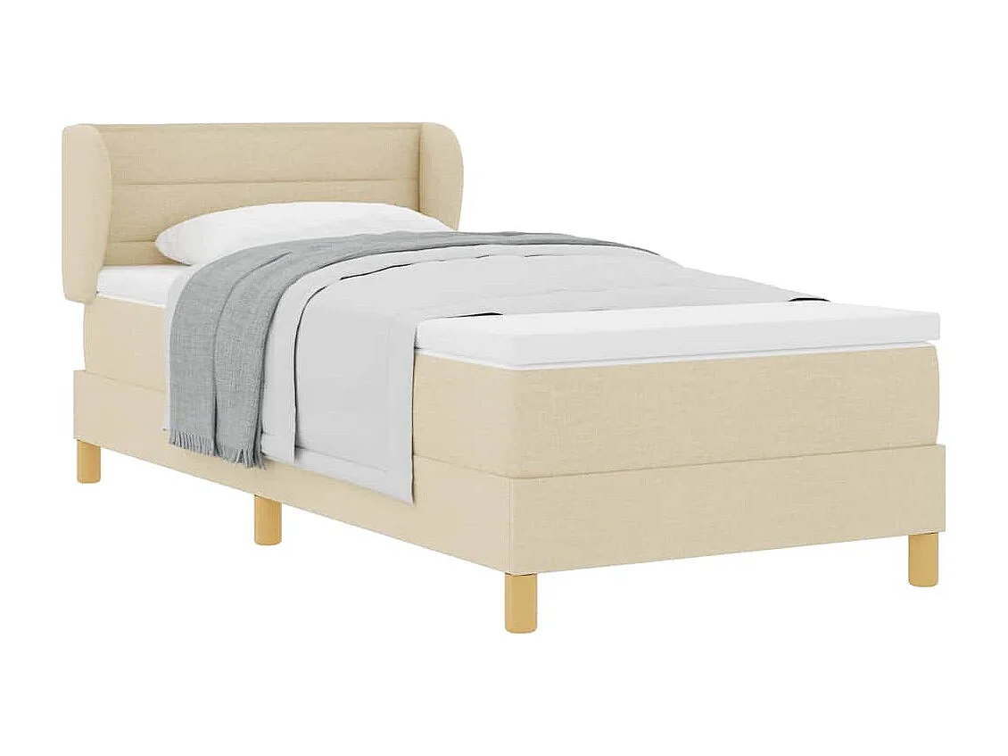 Boxspringbed met Matras Crème 90x200 cm Stof Crème 90 x 190 cm